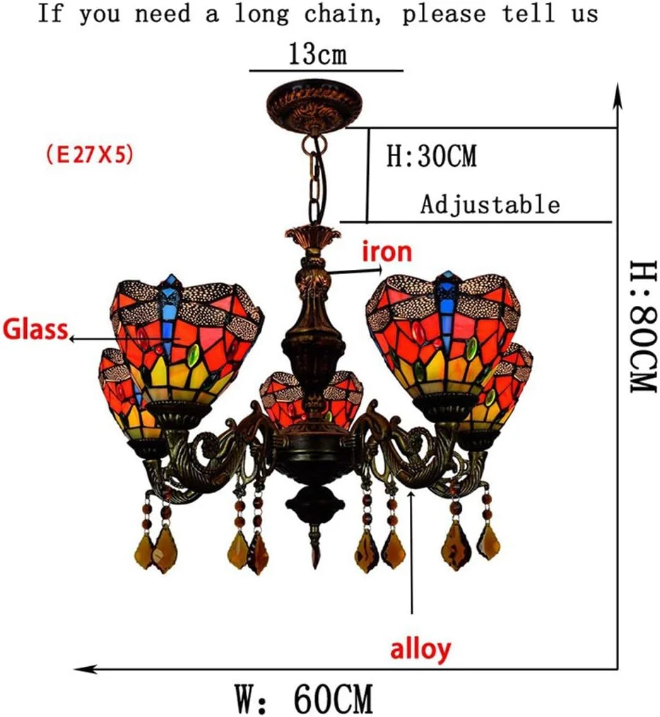 لوستر آویز طرح تیفانی مدل سنجاقک، شید شیشه ای رنگی 6 اینچی، چراغ آویز 3/5 شاخه، مناسب اتاق خواب، نشیمن، ناهارخوری، ویلا، سرپیچ E27، 5 شاخه لوستر آویز طرح تیفانی مدل سنجاقک، شید شیشه ای رنگی 6 اینچی، چراغ آویز 3/5 شاخه، مناسب اتاق خواب، نشیمن، ناهارخوری، ویلا، سرپیچ E27، 5 شاخه
