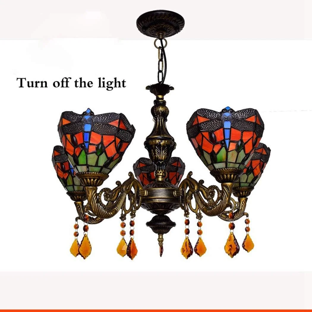 لوستر آویز طرح تیفانی مدل سنجاقک، شید شیشه ای رنگی 6 اینچی، چراغ آویز 3/5 شاخه، مناسب اتاق خواب، نشیمن، ناهارخوری، ویلا، سرپیچ E27، 5 شاخه لوستر آویز طرح تیفانی مدل سنجاقک، شید شیشه ای رنگی 6 اینچی، چراغ آویز 3/5 شاخه، مناسب اتاق خواب، نشیمن، ناهارخوری، ویلا، سرپیچ E27، 5 شاخه