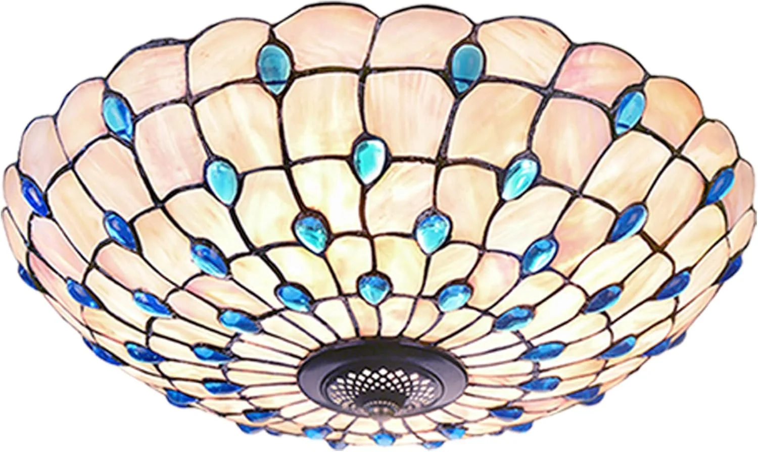 چراغ سقفی تیفانی، چراغ طاووسی دست ساز با شیشه رنگی، مناسب اتاق خواب، چراغ سقفی توکار برای حمام، اتاق نشیمن، اتاق غذاخوری، آشپزخانه، ایوان، آبی - 40 سانتی متر چراغ سقفی تیفانی، چراغ طاووسی دست ساز با شیشه رنگی، مناسب اتاق خواب، چراغ سقفی توکار برای حمام، اتاق نشیمن، اتاق غذاخوری، آشپزخانه، ایوان، آبی - 40 سانتی متر