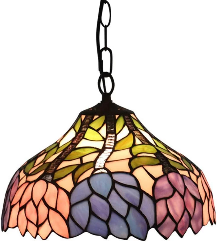 لوستر به سبک تیفانی 12 اینچی، چراغ های سقفی گل رز شیشه ای رنگی، مناسب برای دکوراسیون اتاق نشیمن و اتاق خواب با سرپیچ E27 لوستر به سبک تیفانی 12 اینچی، چراغ های سقفی گل رز شیشه ای رنگی، مناسب برای دکوراسیون اتاق نشیمن و اتاق خواب با سرپیچ E27