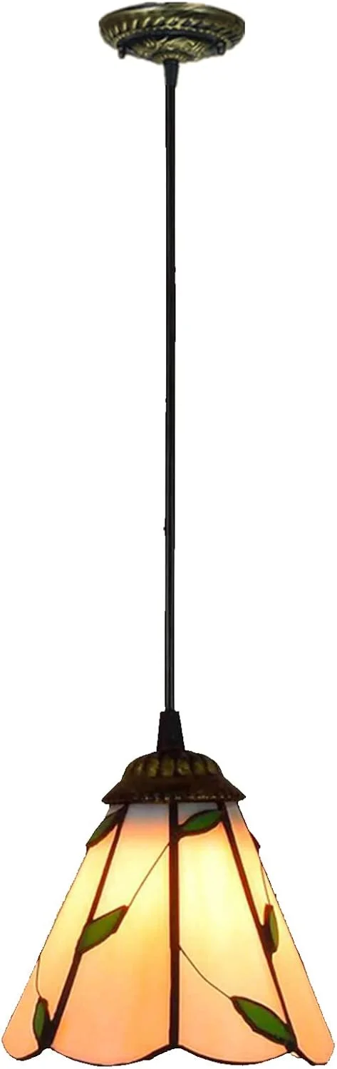 لوستر به سبک تیفانی، چراغ آویز هنری برگ E27، چراغ 6 اینچی، چراغ آویز شیشه ای رنگی وینتیج، اتاق نشیمن، ناهار خوری، بار، راهرو، بالکن، چراغ سقفی، 15 سانتی متر لوستر به سبک تیفانی، چراغ آویز هنری برگ E27، چراغ 6 اینچی، چراغ آویز شیشه ای رنگی وینتیج، اتاق نشیمن، ناهار خوری، بار، راهرو، بالکن، چراغ سقفی، 15 سانتی متر