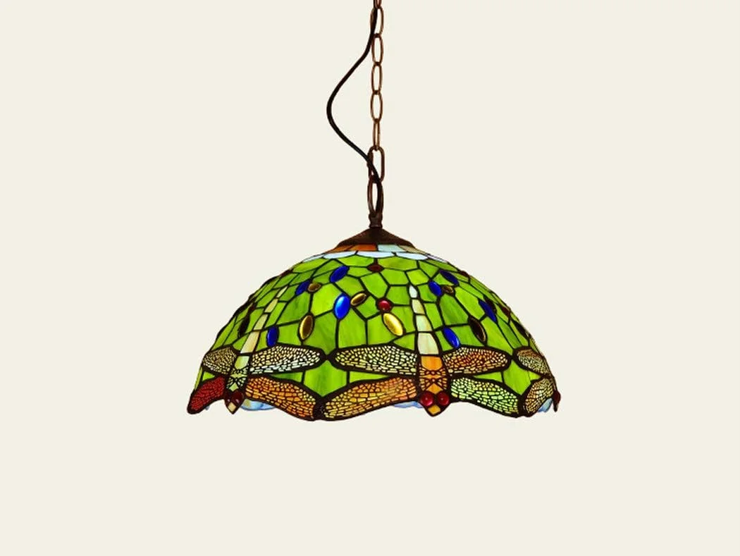 چراغ آویز طرح تیفانی با طرح سنجاقک، چراغ سقفی وینتیج با شیشه رنگی 16 اینچی مناسب جزیره آشپزخانه، اتاق غذاخوری، اتاق خواب، نشیمن چراغ آویز طرح تیفانی با طرح سنجاقک، چراغ سقفی وینتیج با شیشه رنگی 16 اینچی مناسب جزیره آشپزخانه، اتاق غذاخوری، اتاق خواب، نشیمن