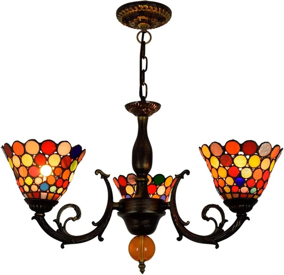 لوستر تیفانی، چراغ آویز به سبک 6 اینچی، لوستر شیشه ای رنگی، آباژورهای نقطه ای رنگارنگ، لوستر 3 شاخه، چراغ آویز سقفی معکوس لوستر تیفانی، چراغ آویز به سبک 6 اینچی، لوستر شیشه ای رنگی، آباژورهای نقطه ای رنگارنگ، لوستر 3 شاخه، چراغ آویز سقفی معکوس