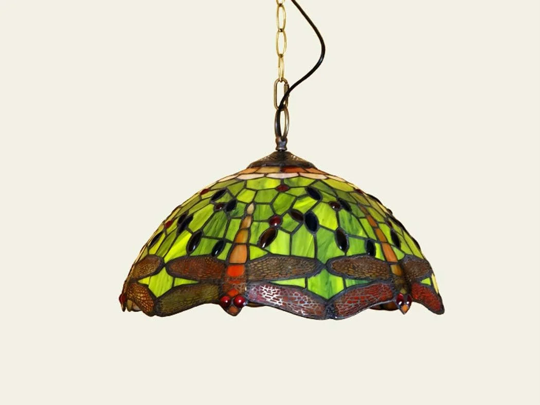 چراغ آویز طرح تیفانی با طرح سنجاقک، چراغ سقفی وینتیج با شیشه رنگی 16 اینچی مناسب جزیره آشپزخانه، اتاق غذاخوری، اتاق خواب، نشیمن چراغ آویز طرح تیفانی با طرح سنجاقک، چراغ سقفی وینتیج با شیشه رنگی 16 اینچی مناسب جزیره آشپزخانه، اتاق غذاخوری، اتاق خواب، نشیمن