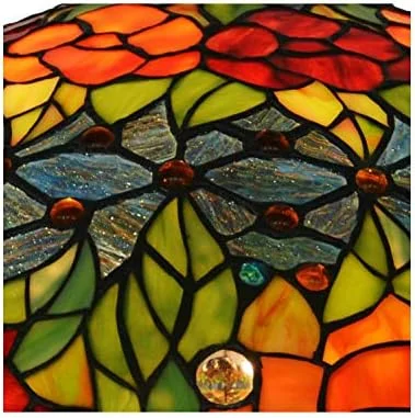 لوستر تیفانی طرح گل 46 سانتیمتری، آویز سقفی شیشهای رنگی، روشنایی داخلی خلاقانه لوستر تیفانی طرح گل 46 سانتیمتری، آویز سقفی شیشهای رنگی، روشنایی داخلی خلاقانه