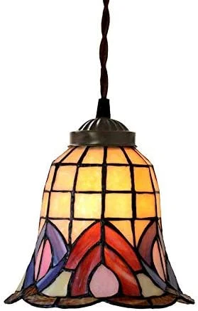 لوستر سقفی تیفانی 7 اینچی، تک شعله، شیشه رنگی، مناسب اتاق خواب، نشیمن، راهرو، نورپردازی تزئینی لوستر سقفی تیفانی 7 اینچی، تک شعله، شیشه رنگی، مناسب اتاق خواب، نشیمن، راهرو، نورپردازی تزئینی