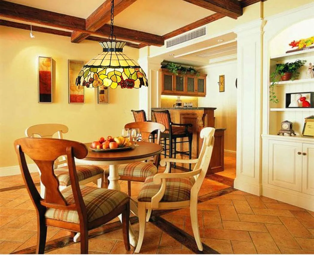 لوستر به سبک تیفانی، چراغ آویز شیشه ای رنگی به سبک اروپایی، چراغ آویز 3 شعله مناسب برای اتاق غذاخوری، آشپزخانه، رستوران، سرپیچ E27 لوستر به سبک تیفانی، چراغ آویز شیشه ای رنگی به سبک اروپایی، چراغ آویز 3 شعله مناسب برای اتاق غذاخوری، آشپزخانه، رستوران، سرپیچ E27