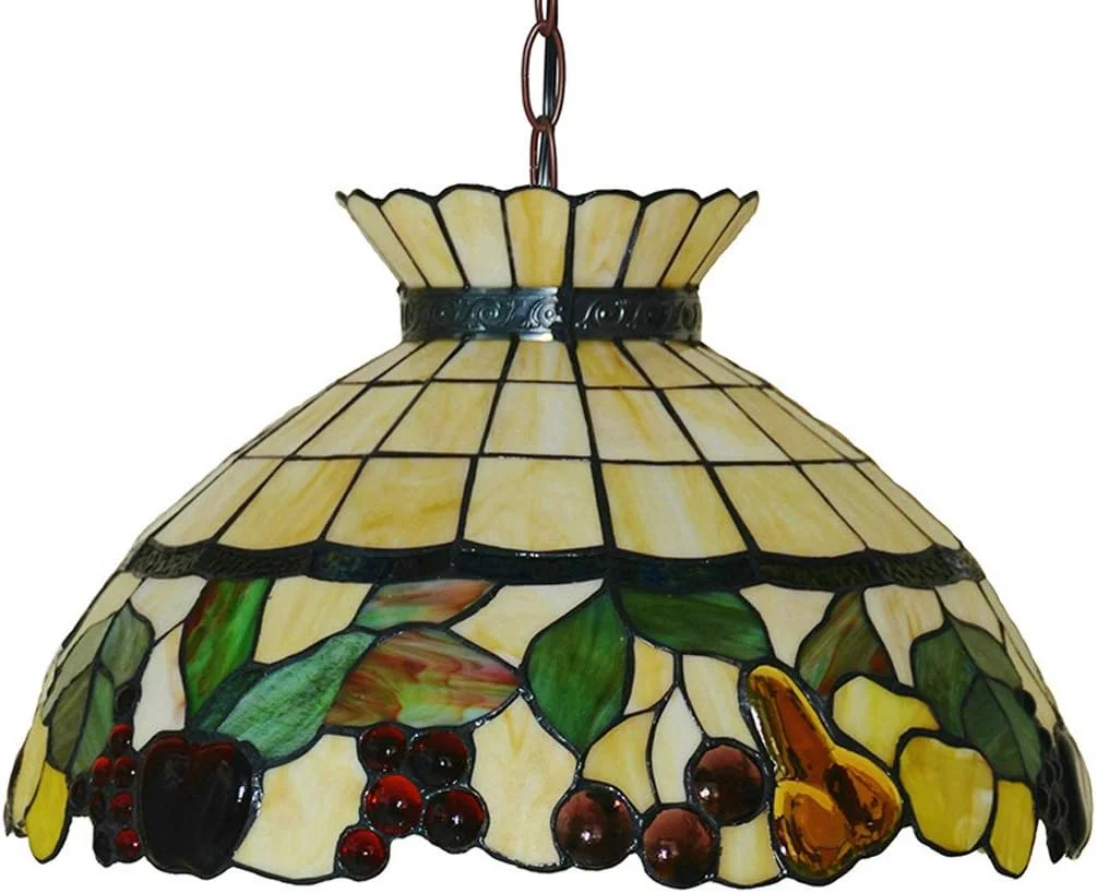 لوستر به سبک تیفانی، چراغ آویز شیشه ای رنگی به سبک اروپایی، چراغ آویز 3 شعله مناسب برای اتاق غذاخوری، آشپزخانه، رستوران، سرپیچ E27 لوستر به سبک تیفانی، چراغ آویز شیشه ای رنگی به سبک اروپایی، چراغ آویز 3 شعله مناسب برای اتاق غذاخوری، آشپزخانه، رستوران، سرپیچ E27