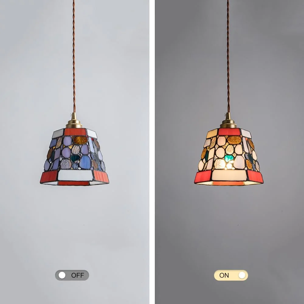 لوستر سقفی به سبک تیفانی، شیشه رنگی، قطر 16 سانتیمتر، آویز چراغ دست ساز، چراغ آویز کوچک E27 مناسب برای اتاق غذاخوری و جزیره آشپزخانه لوستر سقفی به سبک تیفانی، شیشه رنگی، قطر 16 سانتیمتر، آویز چراغ دست ساز، چراغ آویز کوچک E27 مناسب برای اتاق غذاخوری و جزیره آشپزخانه
