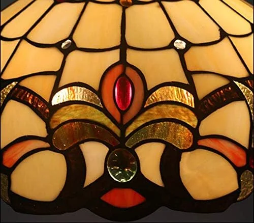 لوستر به سبک تیفانی، لوستر آویز سقفی شیشه ای باروک با کلاهک دست ساز 16 اینچی، مناسب برای اتاق نشیمن، اتاق خواب دخترانه، آشپزخانه لوستر به سبک تیفانی، لوستر آویز سقفی شیشه ای باروک با کلاهک دست ساز 16 اینچی، مناسب برای اتاق نشیمن، اتاق خواب دخترانه، آشپزخانه