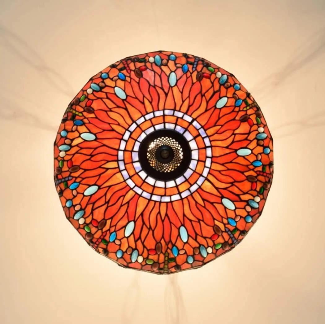 لوستر به سبک تیفانی، لوستر آویز سقفی 20 اینچی طرح سنجاقک قرمز، شیشه رنگی، مناسب برای رستوران، اتاق خواب، دکوراسیون اتاق نشیمن، سرپیچ E27*3، 40 وات لوستر به سبک تیفانی، لوستر آویز سقفی 20 اینچی طرح سنجاقک قرمز، شیشه رنگی، مناسب برای رستوران، اتاق خواب، دکوراسیون اتاق نشیمن، سرپیچ E27*3، 40 وات