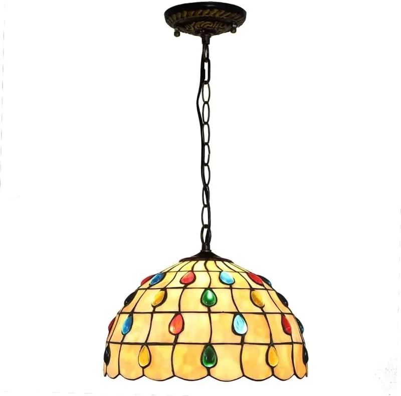 چراغ آویز تیفانی، چراغ آویز شیشه ای رنگی مهره ای، لوستر چراغ آویز کوچک چراغ آویز تزئینی چراغ آویز روشنایی قابل تنظیم، 12 اینچ چراغ آویز تیفانی، چراغ آویز شیشه ای رنگی مهره ای، لوستر چراغ آویز کوچک چراغ آویز تزئینی چراغ آویز روشنایی قابل تنظیم، 12 اینچ