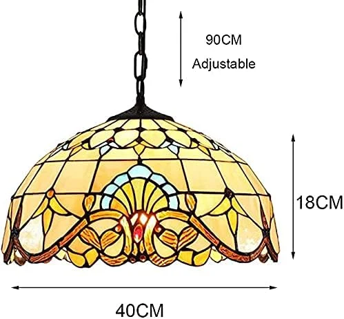 لوستر به سبک تیفانی، چراغ آویز سقفی شیشه ای باروک، لوستر آباژور E27 وینتیج، چراغ آویز اتاق نشیمن برای اتاق خواب، اتاق غذاخوری، آشپزخانه لوستر به سبک تیفانی، چراغ آویز سقفی شیشه ای باروک، لوستر آباژور E27 وینتیج، چراغ آویز اتاق نشیمن برای اتاق خواب، اتاق غذاخوری، آشپزخانه