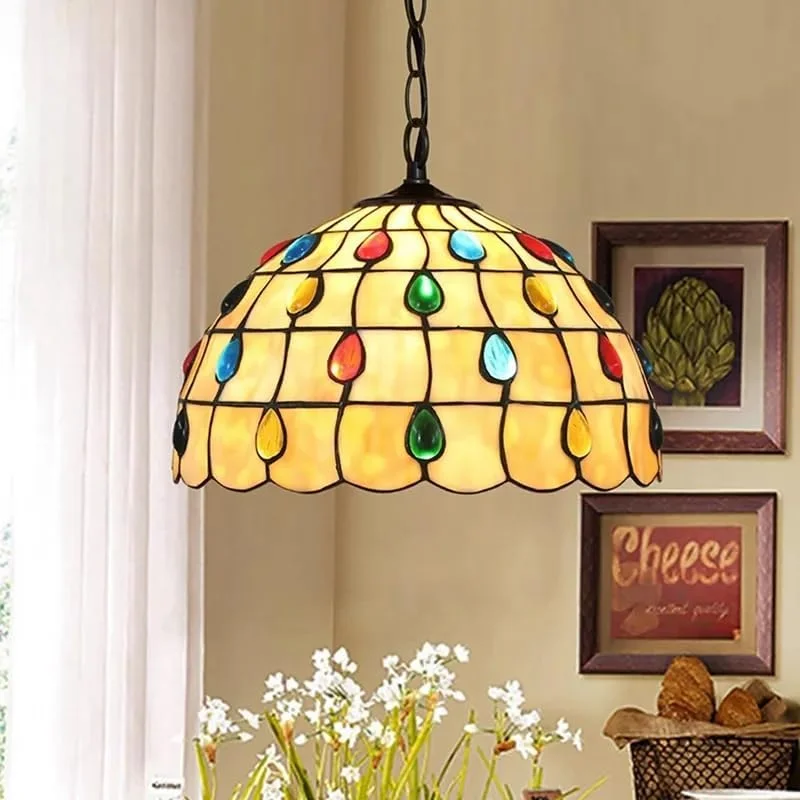 چراغ آویز تیفانی، چراغ آویز شیشه ای رنگی مهره ای، لوستر چراغ آویز کوچک چراغ آویز تزئینی چراغ آویز روشنایی قابل تنظیم، 12 اینچ چراغ آویز تیفانی، چراغ آویز شیشه ای رنگی مهره ای، لوستر چراغ آویز کوچک چراغ آویز تزئینی چراغ آویز روشنایی قابل تنظیم، 12 اینچ