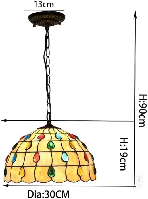 چراغ آویز تیفانی، چراغ آویز شیشه ای رنگی مهره ای، لوستر چراغ آویز کوچک چراغ آویز تزئینی چراغ آویز روشنایی قابل تنظیم، 12 اینچ چراغ آویز تیفانی، چراغ آویز شیشه ای رنگی مهره ای، لوستر چراغ آویز کوچک چراغ آویز تزئینی چراغ آویز روشنایی قابل تنظیم، 12 اینچ