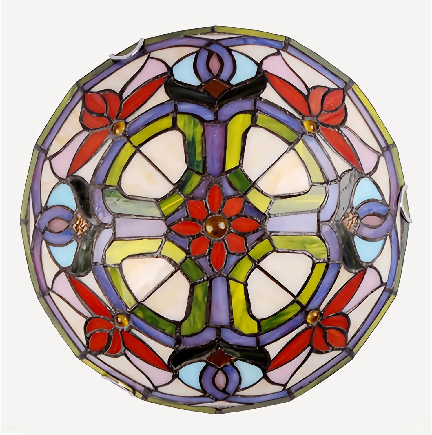چراغ سقفی به سبک تیفانی، نصب سطحی، 30/40 سانتی متر، چراغ های شیشه ای رنگی دست ساز قدیمی برای دکور اتاق نشیمن، اتاق خواب، راهرو، لافت، DX13، 40x10 سانتی متر