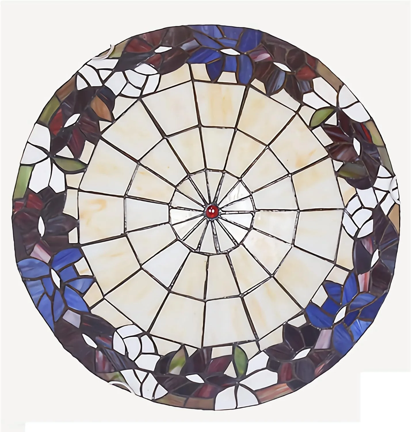 چراغ سقفی به سبک تیفانی، نصب سطحی، 12/16 اینچ، چراغ های شیشه ای رنگی دست ساز قدیمی برای دکور اتاق نشیمن، اتاق خواب، سالن غذاخوری، راهرو، DX29, 40x10cm