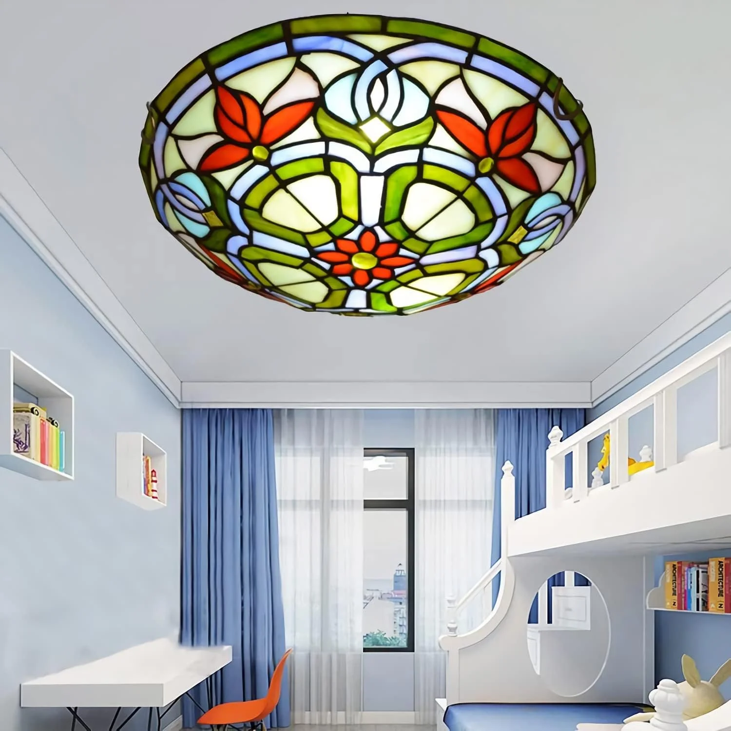 چراغ سقفی به سبک تیفانی، نصب سطحی، 30/40 سانتی متر، چراغ های شیشه ای رنگی دست ساز قدیمی برای دکور اتاق نشیمن، اتاق خواب، راهرو، لافت، DX13، 40x10 سانتی متر چراغ سقفی به سبک تیفانی، نصب سطحی، 30/40 سانتی متر، چراغ های شیشه ای رنگی دست ساز قدیمی برای دکور اتاق نشیمن، اتاق خواب، راهرو، لافت، DX13، 40x10 سانتی متر