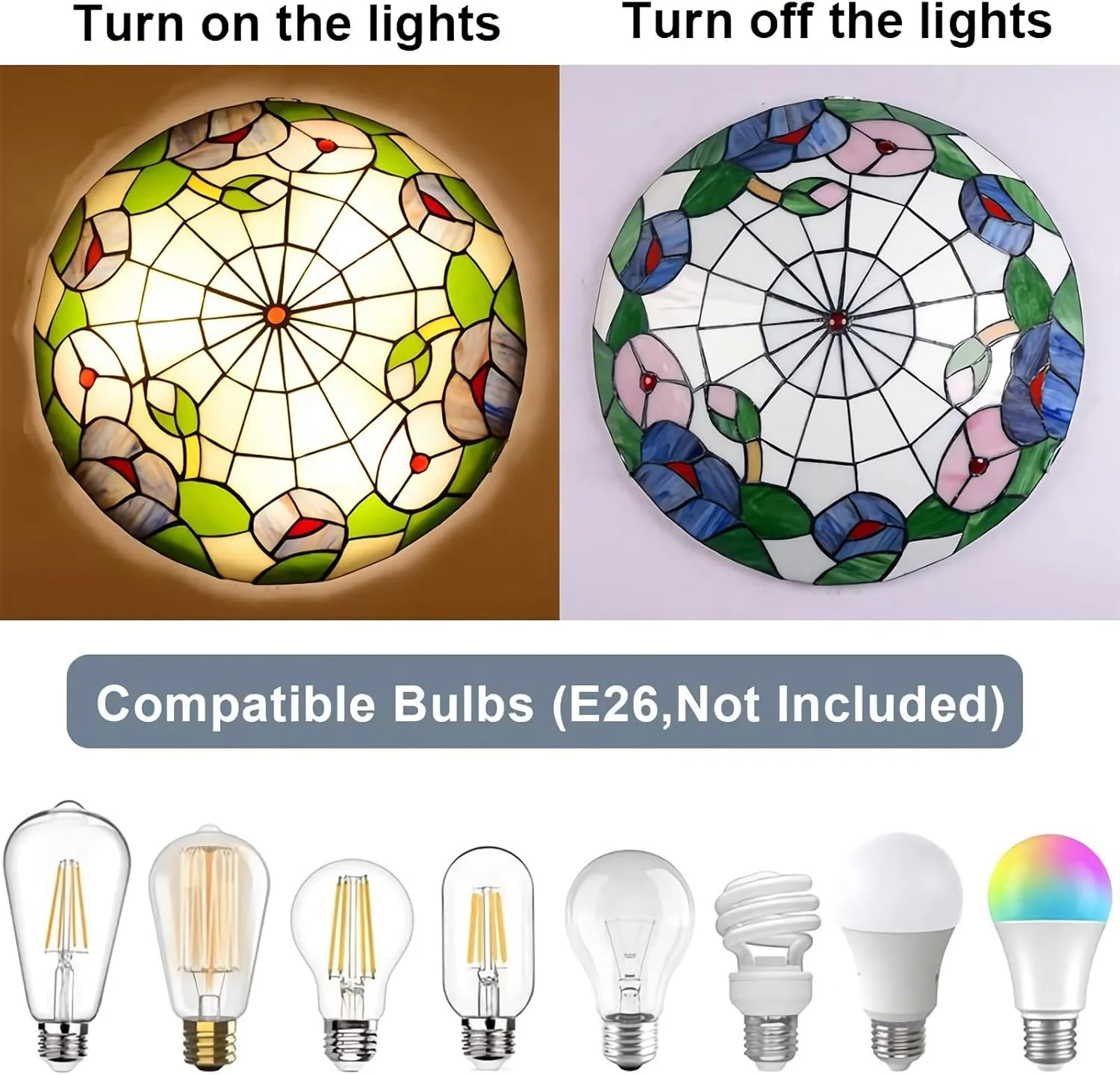 چراغ سقفی به سبک تیفانی، نصب سطحی، 30/40/50 سانتی متر، چراغ های شیشه ای رنگی دست ساز قدیمی برای دکور اتاق نشیمن، اتاق خواب، سالن غذاخوری، راهرو، لافت، DX16، 50x14.5c چراغ سقفی به سبک تیفانی، نصب سطحی، 30/40/50 سانتی متر، چراغ های شیشه ای رنگی دست ساز قدیمی برای دکور اتاق نشیمن، اتاق خواب، سالن غذاخوری، راهرو، لافت، DX16، 50x14.5c