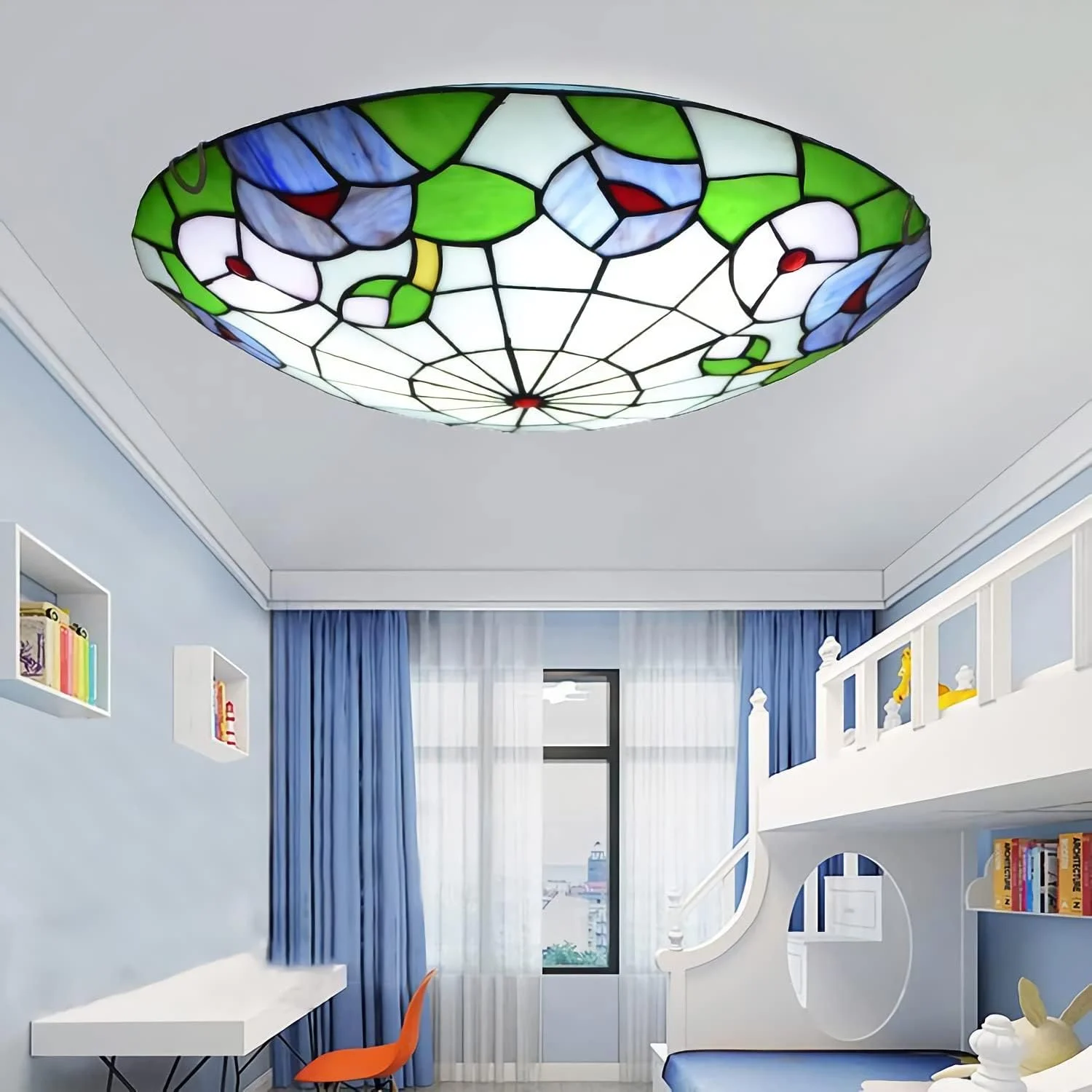 چراغ سقفی به سبک تیفانی، نصب سطحی، 30/40/50 سانتی متر، چراغ های شیشه ای رنگی دست ساز قدیمی برای دکور اتاق نشیمن، اتاق خواب، سالن غذاخوری، راهرو، لافت، DX16، 50x14.5c چراغ سقفی به سبک تیفانی، نصب سطحی، 30/40/50 سانتی متر، چراغ های شیشه ای رنگی دست ساز قدیمی برای دکور اتاق نشیمن، اتاق خواب، سالن غذاخوری، راهرو، لافت، DX16، 50x14.5c