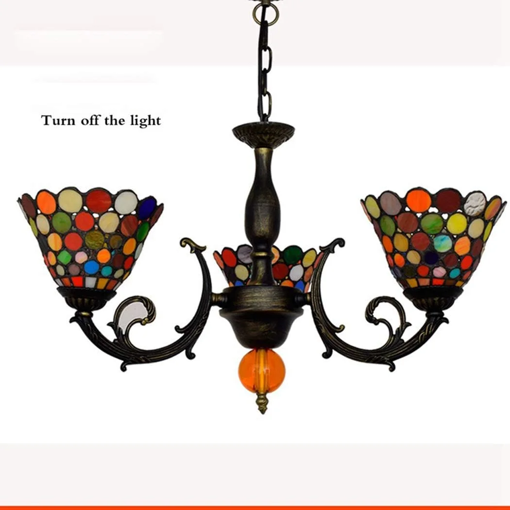 لوستر باروک تیفانی، آویز گرد شیشه ای رنگی تزئینی 3 شاخه، چراغ سقفی اتاق نشیمن/غذاخوری، بالکن، راهرو، چراغ آویز بالکن، 3 چراغ لوستر باروک تیفانی، آویز گرد شیشه ای رنگی تزئینی 3 شاخه، چراغ سقفی اتاق نشیمن/غذاخوری، بالکن، راهرو، چراغ آویز بالکن، 3 چراغ