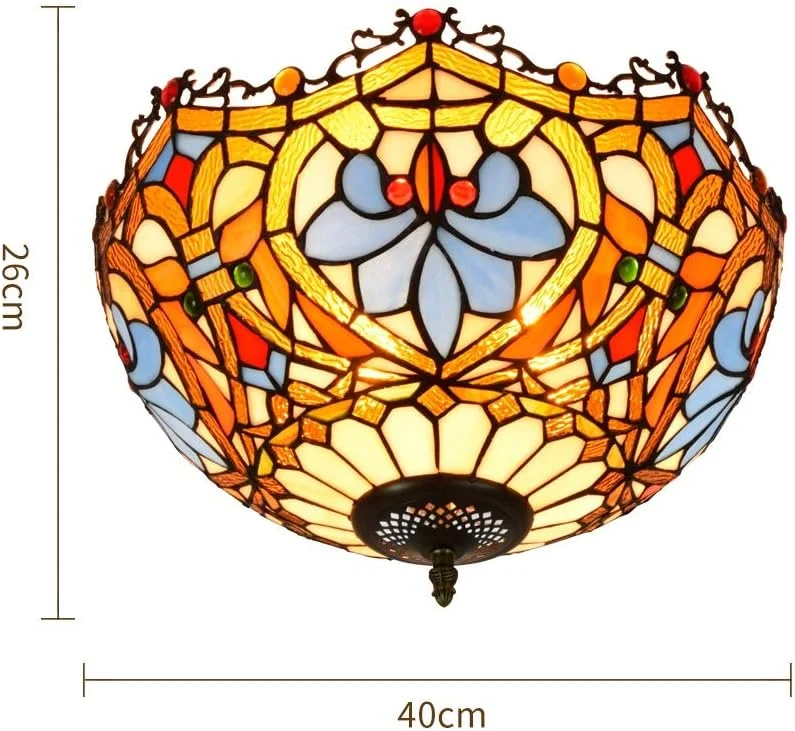 چراغ سقفی شیشه رنگی 40 سانتی متری به سبک تیفانی، چراغ شیشه ای طوطی آبی، چراغ ها و فانوس های داخلی برای راهرو اتاق خواب، بالکن، آشپزخانه چراغ سقفی شیشه رنگی 40 سانتی متری به سبک تیفانی، چراغ شیشه ای طوطی آبی، چراغ ها و فانوس های داخلی برای راهرو اتاق خواب، بالکن، آشپزخانه