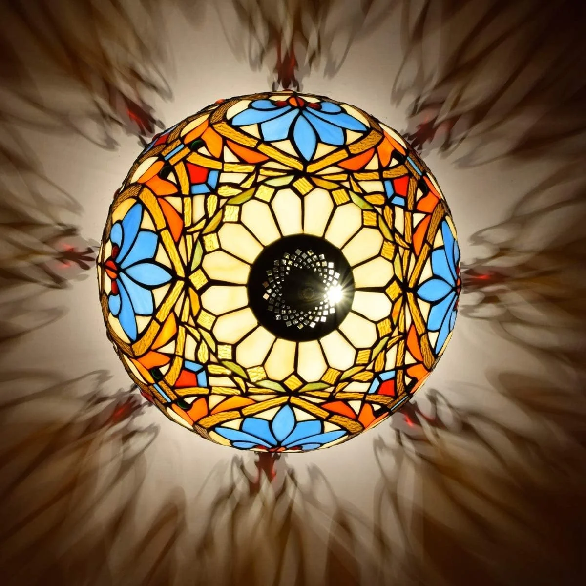 چراغ سقفی شیشه رنگی 40 سانتی متری به سبک تیفانی، چراغ شیشه ای طوطی آبی، چراغ ها و فانوس های داخلی برای راهرو اتاق خواب، بالکن، آشپزخانه چراغ سقفی شیشه رنگی 40 سانتی متری به سبک تیفانی، چراغ شیشه ای طوطی آبی، چراغ ها و فانوس های داخلی برای راهرو اتاق خواب، بالکن، آشپزخانه