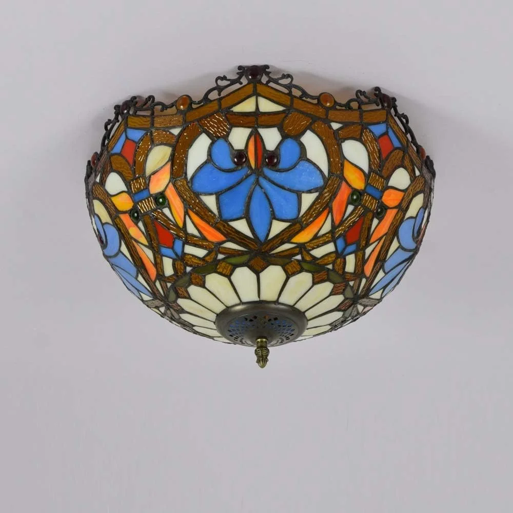 چراغ سقفی شیشه رنگی 40 سانتی متری به سبک تیفانی، چراغ شیشه ای طوطی آبی، چراغ ها و فانوس های داخلی برای راهرو اتاق خواب، بالکن، آشپزخانه چراغ سقفی شیشه رنگی 40 سانتی متری به سبک تیفانی، چراغ شیشه ای طوطی آبی، چراغ ها و فانوس های داخلی برای راهرو اتاق خواب، بالکن، آشپزخانه