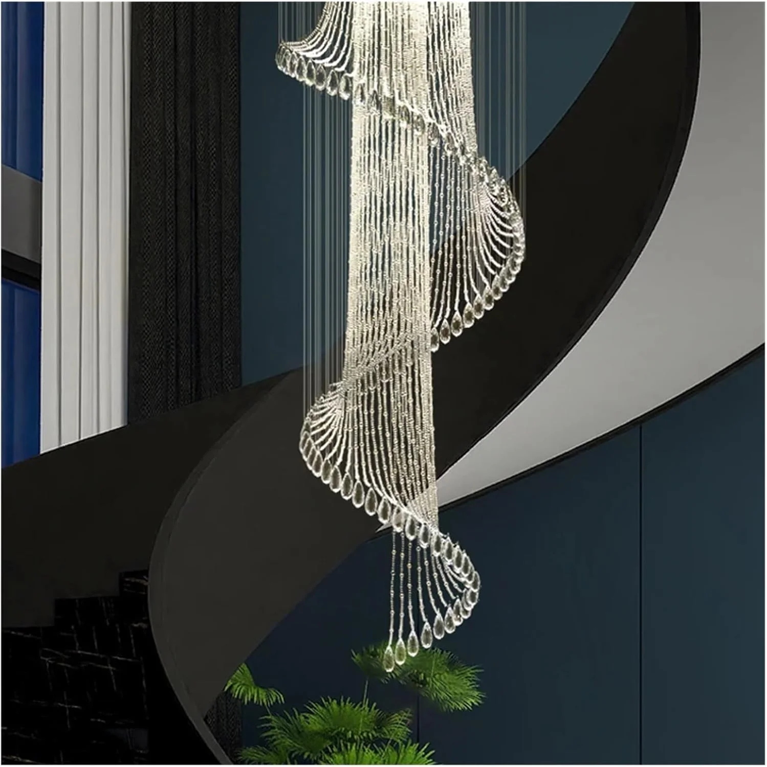 لوستر راه پله مدرن ساده ویلایی توخالی پاویون بلند چرخان کریستالی اتاق نشیمن دوبلکس لوستر بلند، مناسب اتاق نشیمن، تک رنگ - 50 سانتی متر لوستر راه پله مدرن ساده ویلایی توخالی پاویون بلند چرخان کریستالی اتاق نشیمن دوبلکس لوستر بلند، مناسب اتاق نشیمن، تک رنگ - 50 سانتی متر