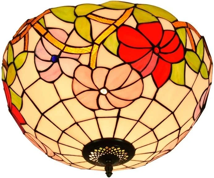 چراغ سقفی شیشه رنگی 40 سانتی متری به سبک تیفانی، لامپ شیشه ای صورتی رنگ گل نیلوفر صبحگاهی، چراغ ها و فانوس های داخلی برای راهرو اتاق خواب، بالکن و آشپزخانه چراغ سقفی شیشه رنگی 40 سانتی متری به سبک تیفانی، لامپ شیشه ای صورتی رنگ گل نیلوفر صبحگاهی، چراغ ها و فانوس های داخلی برای راهرو اتاق خواب، بالکن و آشپزخانه