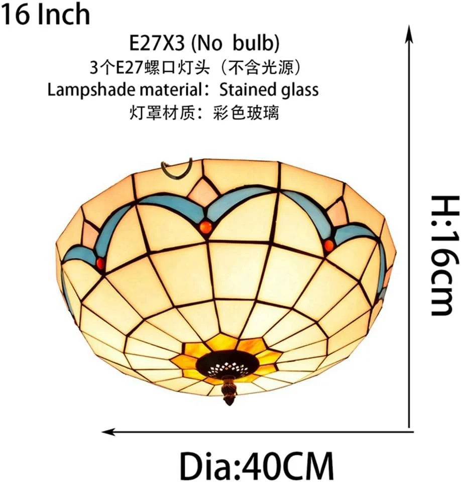 چراغ سقفی شیشه رنگی 12 اینچ تیفانی مناسب اتاق خواب، رستوران، کافه، طرح ماگنولیا چراغ سقفی شیشه رنگی 12 اینچ تیفانی مناسب اتاق خواب، رستوران، کافه، طرح ماگنولیا