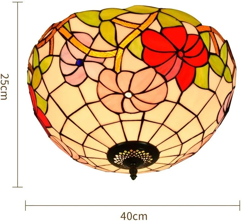 چراغ سقفی شیشه رنگی 40 سانتی متری به سبک تیفانی، لامپ شیشه ای صورتی رنگ گل نیلوفر صبحگاهی، چراغ ها و فانوس های داخلی برای راهرو اتاق خواب، بالکن و آشپزخانه چراغ سقفی شیشه رنگی 40 سانتی متری به سبک تیفانی، لامپ شیشه ای صورتی رنگ گل نیلوفر صبحگاهی، چراغ ها و فانوس های داخلی برای راهرو اتاق خواب، بالکن و آشپزخانه