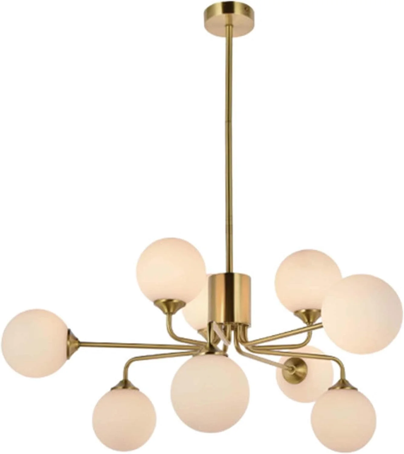 لوستر مدرن طرح گوی فضایی طلایی، چراغ سقفی آویز نیمه فرورفته لوستر مدرن طرح گوی فضایی طلایی، چراغ سقفی آویز نیمه فرورفته