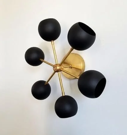 لوستر مدرن اسپوتنیک برنجی با سایه کروی، چراغ سقفی اواسط قرن، چراغ روشنایی عتیقه، چراغ دیواری و سقفی کاسه ای توپی مشکی مات لوستر مدرن اسپوتنیک برنجی با سایه کروی، چراغ سقفی اواسط قرن، چراغ روشنایی عتیقه، چراغ دیواری و سقفی کاسه ای توپی مشکی مات