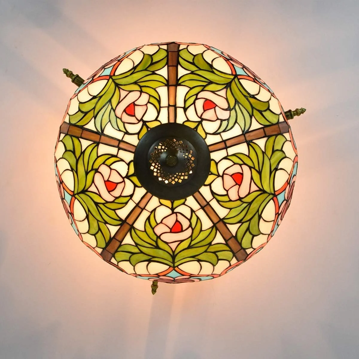 چراغ سقفی شیشه رنگی 50 سانتی متری، خلاقانه، طرح تیفانی، مناسب اتاق نشیمن کوچک، رستوران، بار، اتاق خواب، چراغ هنری چراغ سقفی شیشه رنگی 50 سانتی متری، خلاقانه، طرح تیفانی، مناسب اتاق نشیمن کوچک، رستوران، بار، اتاق خواب، چراغ هنری