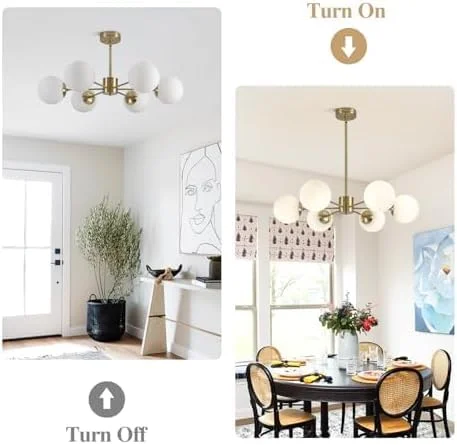 لوستر مدرن اسپوتنیک، روشنایی آویز کروی 6 شاخه، لوستر طلایی اواسط قرن با حباب های شیشه ای شیری سفید، چراغ برنجی برس خورده برای اتاق ناهارخوری، اتاق نشیمن، اتاق خواب لوستر مدرن اسپوتنیک، روشنایی آویز کروی 6 شاخه، لوستر طلایی اواسط قرن با حباب های شیشه ای شیری سفید، چراغ برنجی برس خورده برای اتاق ناهارخوری، اتاق نشیمن، اتاق خواب