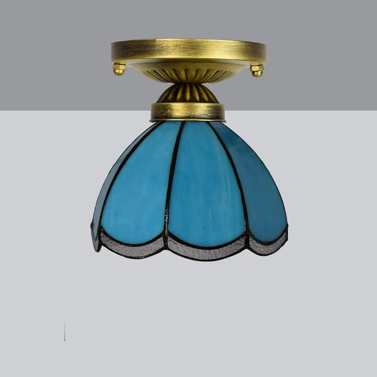 چراغ سقفی شیشه رنگی 8 اینچی تیفانی راهرو راهرو بالکن مدیترانه ای آبی کوچک چراغ سقفی شیشه رنگی 8 اینچی تیفانی راهرو راهرو بالکن مدیترانه ای آبی کوچک