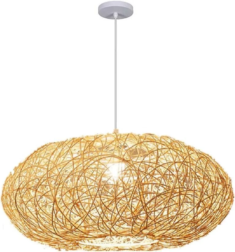 لوستر به سبک آسیای جنوب شرقی با سایه بان حصیری توخالی، آویز بافته شده از جنس حصیر، لوستر آویز حصیری دست ساز به سبک روستایی لوستر به سبک آسیای جنوب شرقی با سایه بان حصیری توخالی، آویز بافته شده از جنس حصیر، لوستر آویز حصیری دست ساز به سبک روستایی