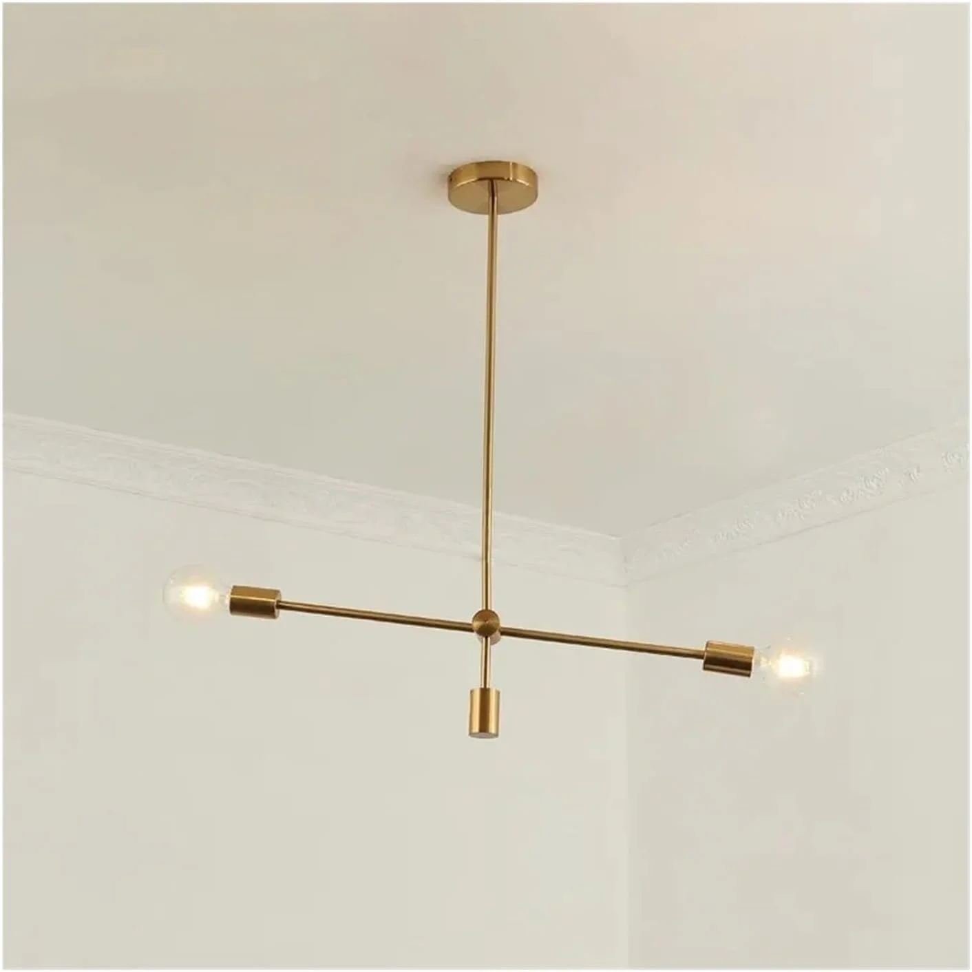 لوستر مدرن اسکاندیناویایی میله بلند دکوراتیو E27 - مناسب اتاق خواب، ناهارخوری، اتاق نشیمن، لامپ لوبیای سحرآمیز، برای اتاق نشیمن، نور گرم - طلایی - 2 شاخه لوستر مدرن اسکاندیناویایی میله بلند دکوراتیو E27 - مناسب اتاق خواب، ناهارخوری، اتاق نشیمن، لامپ لوبیای سحرآمیز، برای اتاق نشیمن، نور گرم - طلایی - 2 شاخه