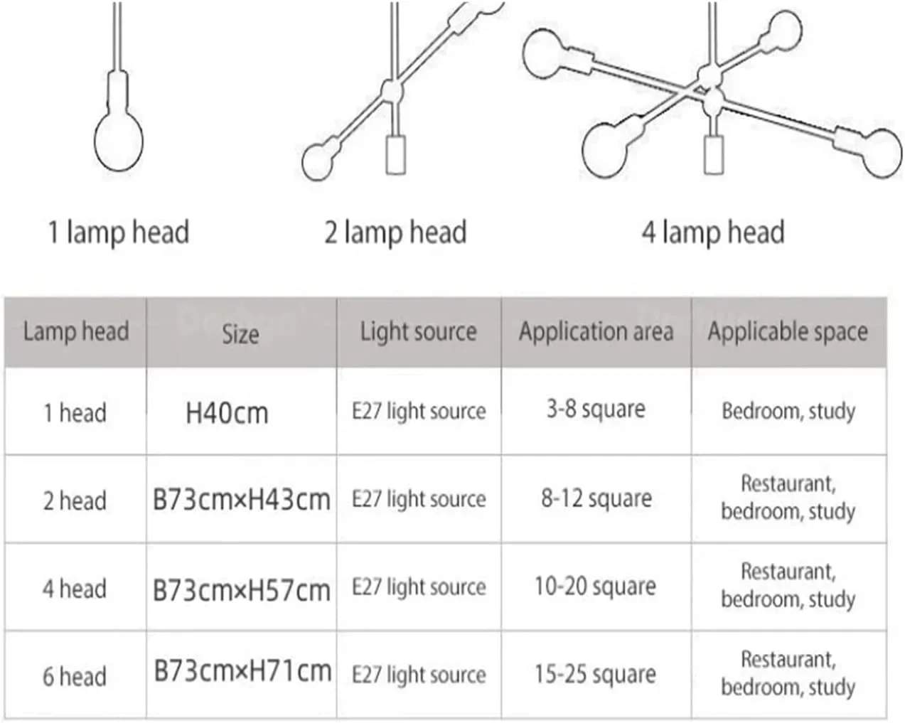 لوستر مدرن اسکاندیناویایی میله بلند آرت دکو E27 - مناسب اتاق خواب، اتاق ناهارخوری، اتاق نشیمن، لامپ لوبیای سحرآمیز، برای اتاق نشیمن، نور سه رنگ - مشکی - 1