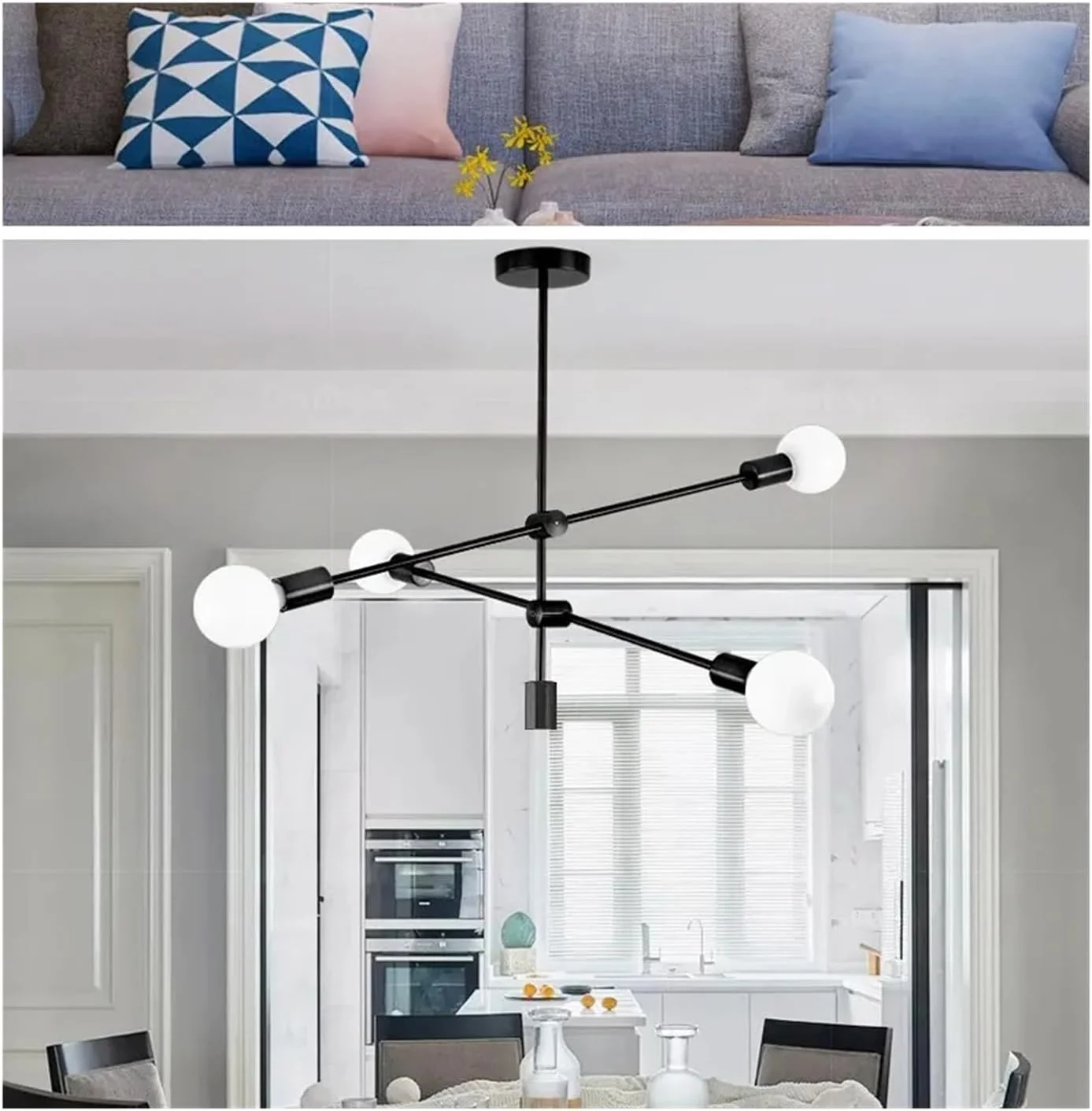 لوستر مدرن اسکاندیناویایی میله بلند دکوراتیو E27 - مناسب اتاق خواب، ناهارخوری، اتاق نشیمن، لامپ لوبیای سحرآمیز، برای اتاق نشیمن، نور گرم - مشکی - 2 شاخه لوستر مدرن اسکاندیناویایی میله بلند دکوراتیو E27 - مناسب اتاق خواب، ناهارخوری، اتاق نشیمن، لامپ لوبیای سحرآمیز، برای اتاق نشیمن، نور گرم - مشکی - 2 شاخه