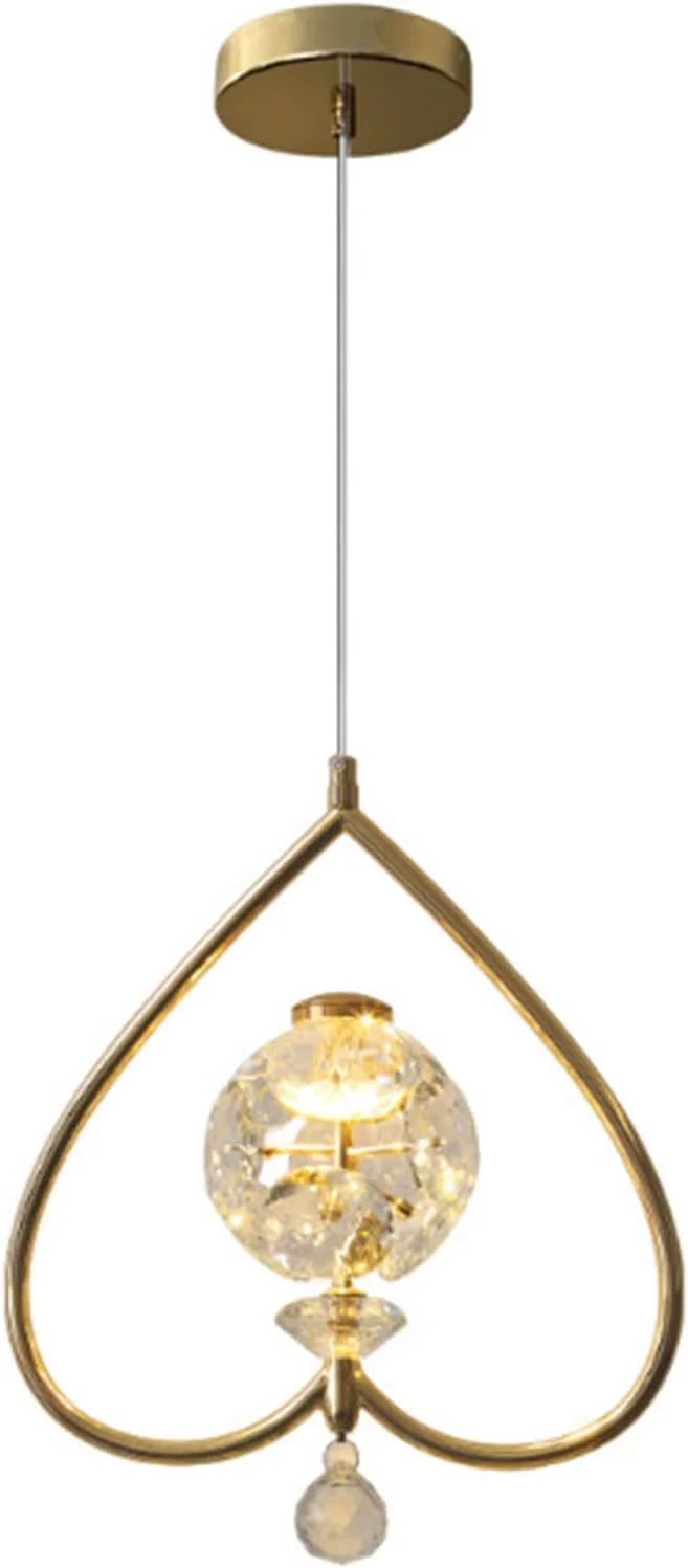 لوستر کریستالی قلب شکل رمانتیک نوردیک، چراغ آویز کریستالی لوکس مدرن، چراغ های آویز سقفی کریستالی ساده و گرم