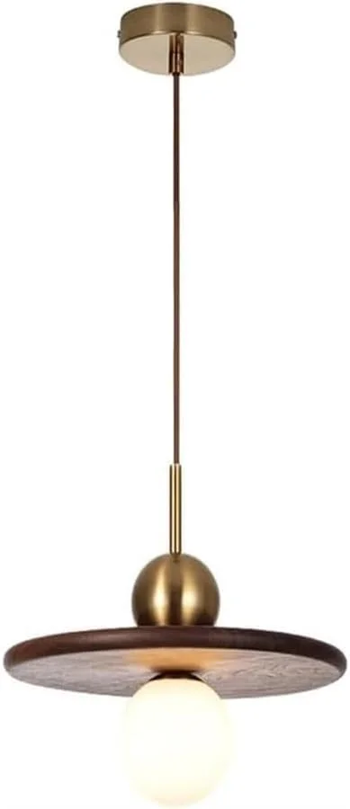 چراغ آویز گرد با حباب شیشه ای - چراغ آویز صنعتی رترو - لوسترهای فلزی طلایی ساده برای اتاق نشیمن