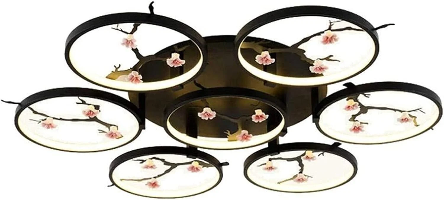 چراغ سقفی ال ای دی 3 شعله مدرن رمانتیک چینی نور گرم سفید دایره ای هنر آهنی شخصیت خلاقانه برای رستوران حمام اتاق نشیمن راهرو بالکن اتاق مطالعه اتاق خواب