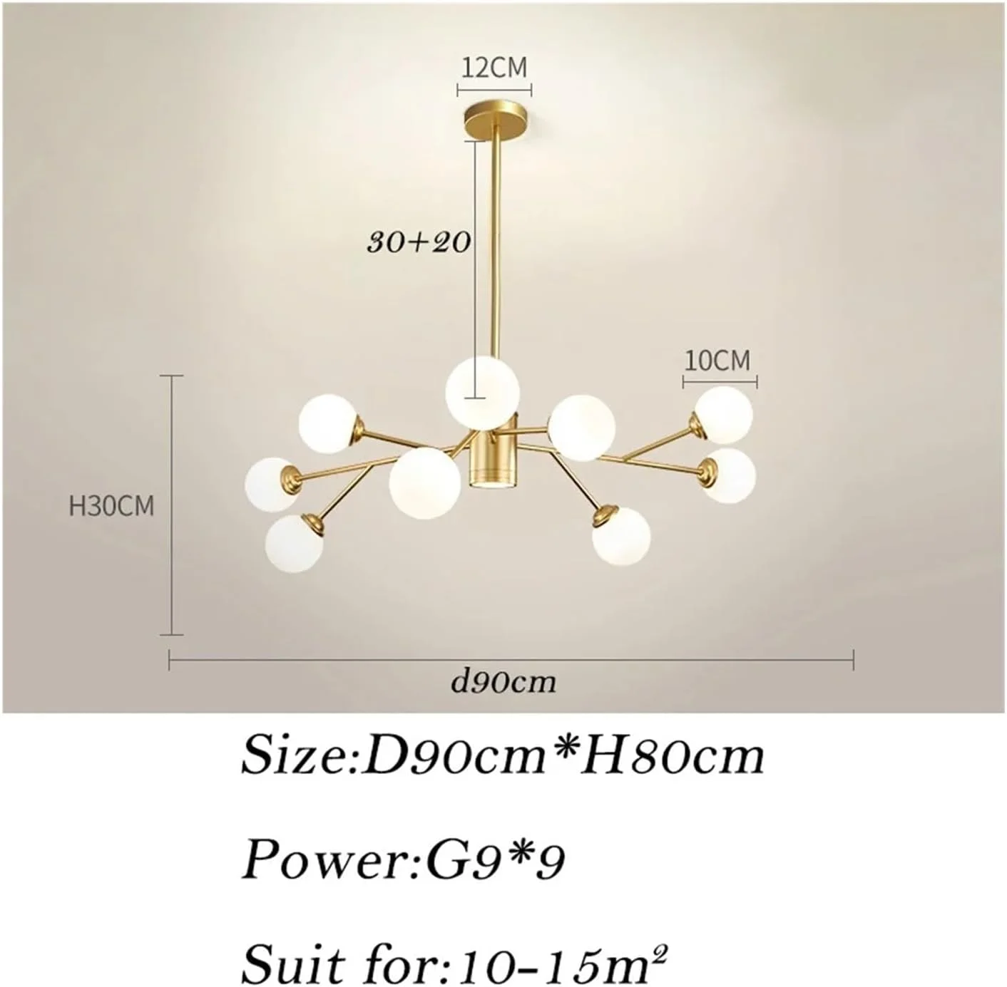 Scandinavian Led G9 Chandelier Living Room Dining Room Foyer Bedroom Modern Chandelier Metal Decoration Loft,Modern Decor,Gold-9head gold