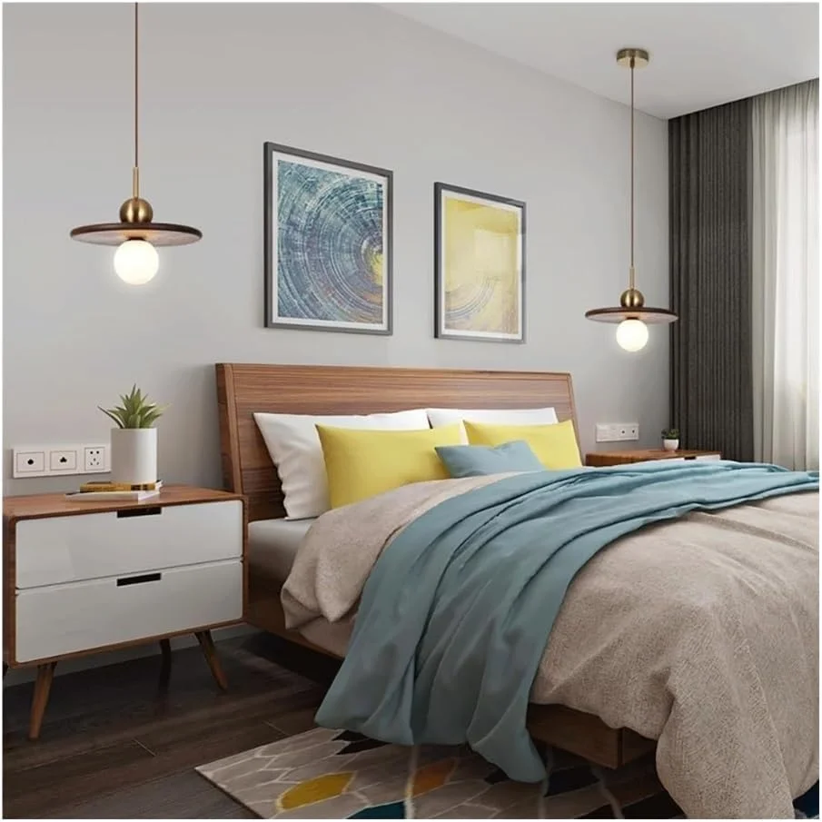 چراغ آویز گرد با حباب شیشه ای - چراغ آویز صنعتی رترو - لوسترهای فلزی طلایی ساده برای اتاق نشیمن