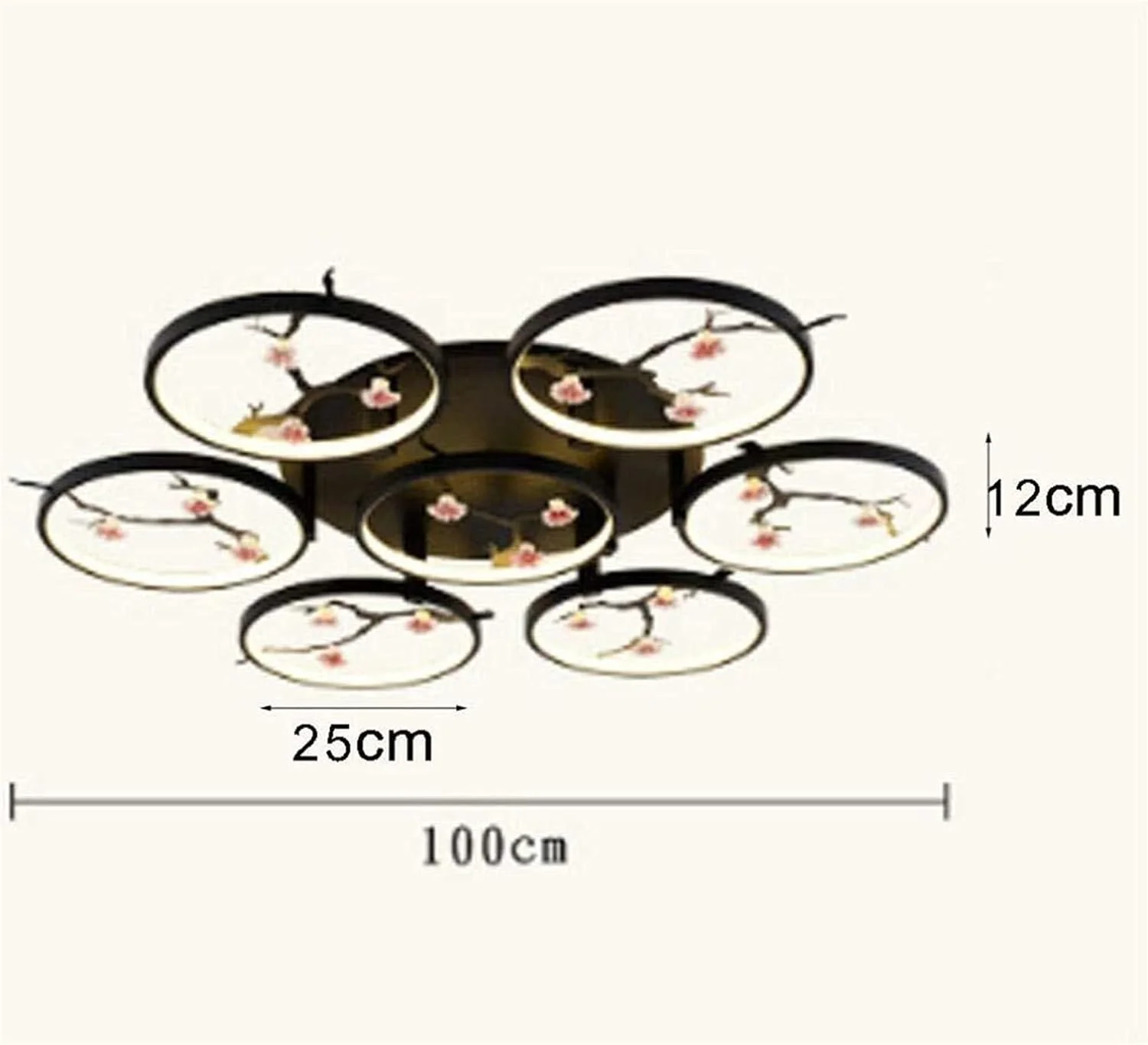 چراغ سقفی ال ای دی 3 شعله مدرن رمانتیک چینی نور گرم سفید دایره ای هنر آهنی شخصیت خلاقانه برای رستوران حمام اتاق نشیمن راهرو بالکن اتاق مطالعه اتاق خواب