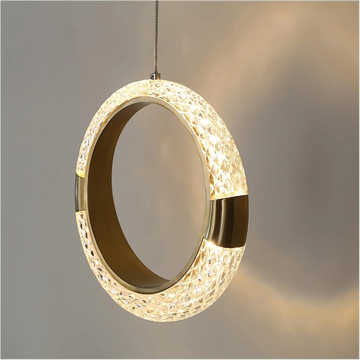 لوستر کوچک گرد طلایی - چراغ آویز آهنی مناسب برای کافه، اتاق نشیمن، اتاق غذاخوری، کنار تخت، لامپ آویز ساده، لوستر ال ای دی مدرن، دکور مدرن