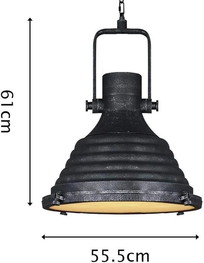 چراغ آویز سقفی ساده و قدیمی از جنس آهن فرفورژه، لوستر تزئینی رستوران، چراغ آویز خلاقانه برای کافه و بار، چراغ سقفی E27
