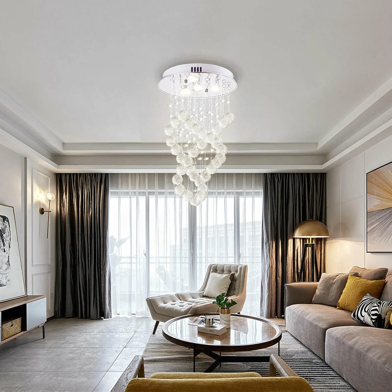 لوستر کریستالی مدرن ۴ شاخه REDSALAD، چراغ سقفی مناسب برای اتاق ناهارخوری، اتاق نشیمن، اتاق خواب، راهرو لوستر کریستالی مدرن ۴ شاخه REDSALAD، چراغ سقفی مناسب برای اتاق ناهارخوری، اتاق نشیمن، اتاق خواب، راهرو